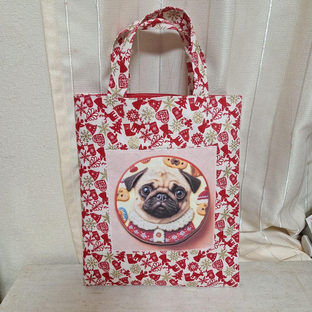 激レアパグパネル生地　ハンドメイド　まちなしバッグ　布バスケット　ポーチ