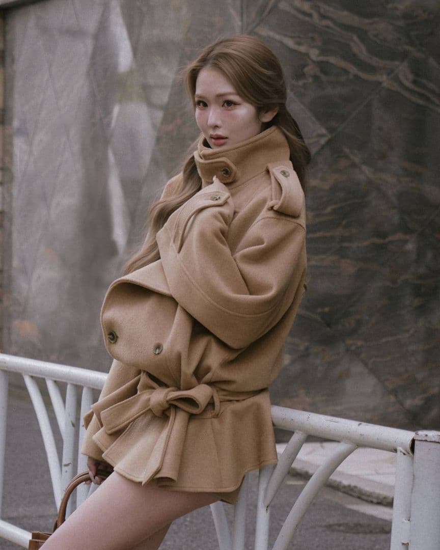 ダーリッチ ドロップショルダージャケットコート キャメル FREE