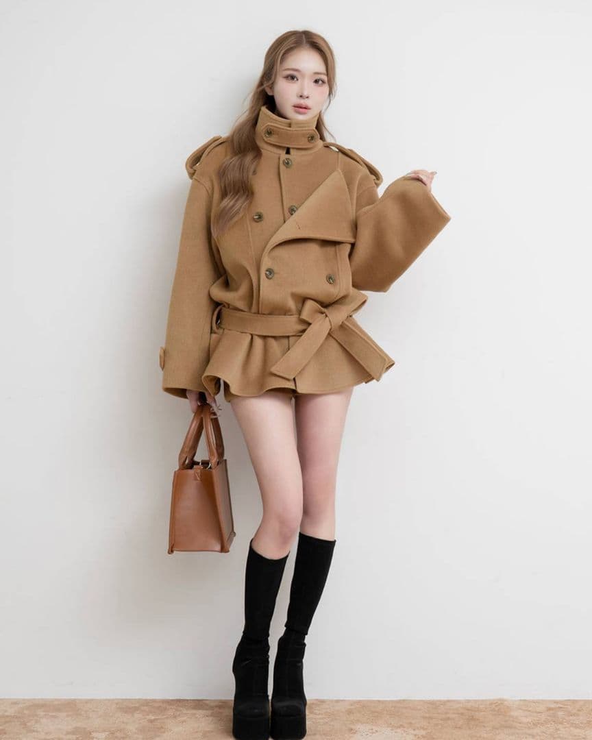 ダーリッチ ドロップショルダージャケットコート キャメル FREE