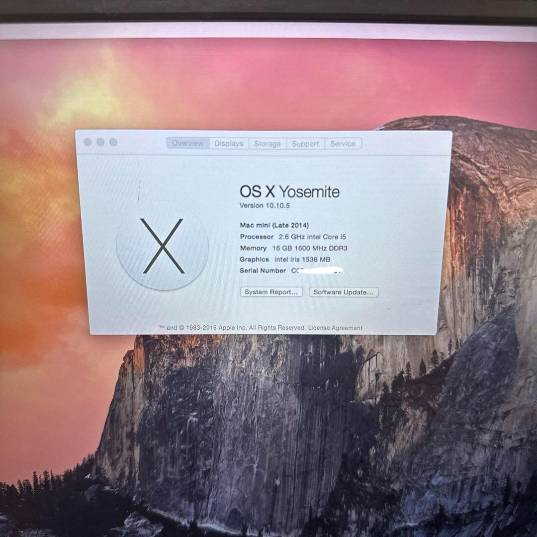 ma　Macmini late 2014 i5 16Gメモリ