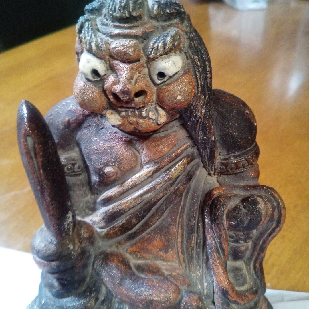 ★清水公照　不動明王坐像　泥佛　煎茶道具