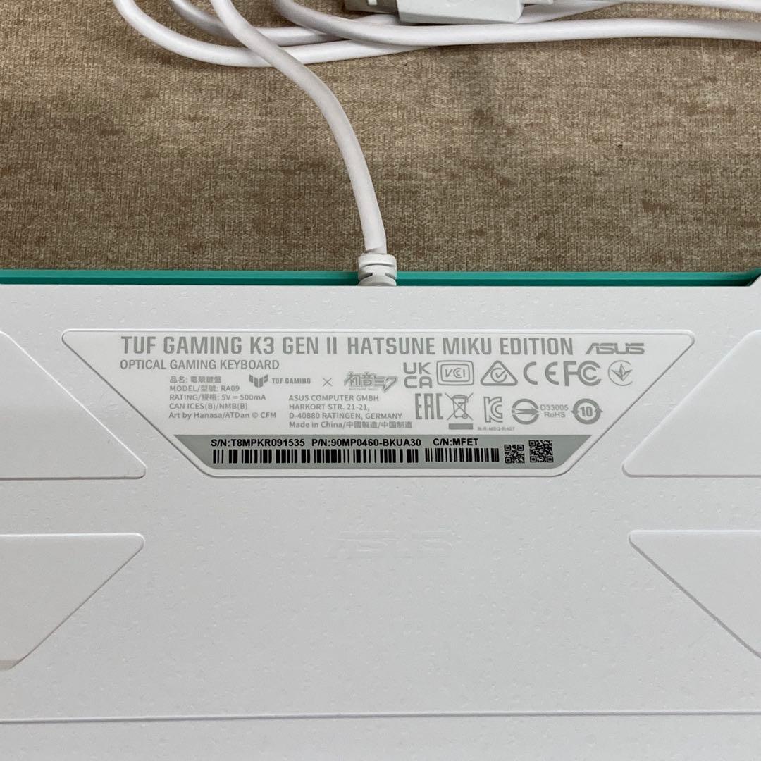 初音ミク ゲーミングキーボード RA09 TG K3 GEN II (62258