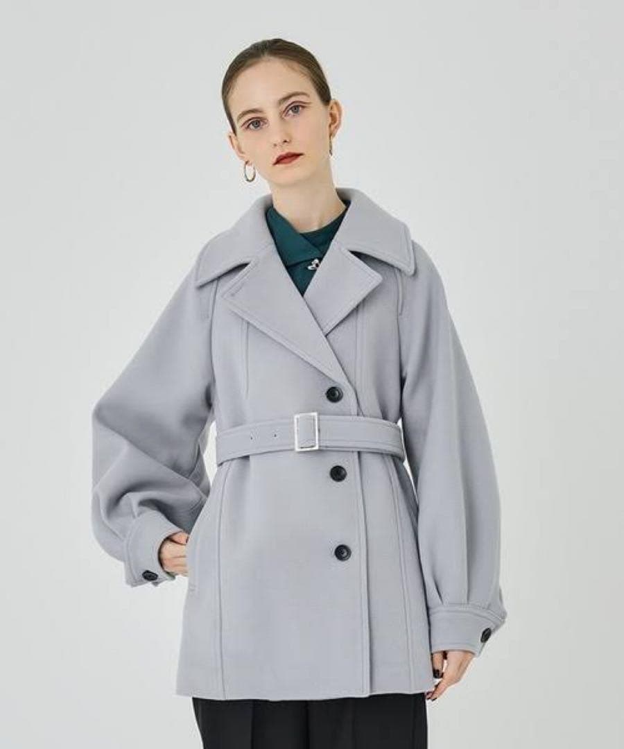 UNITED TOKYO　ウェーブデザイン　ショートコート　ブラック