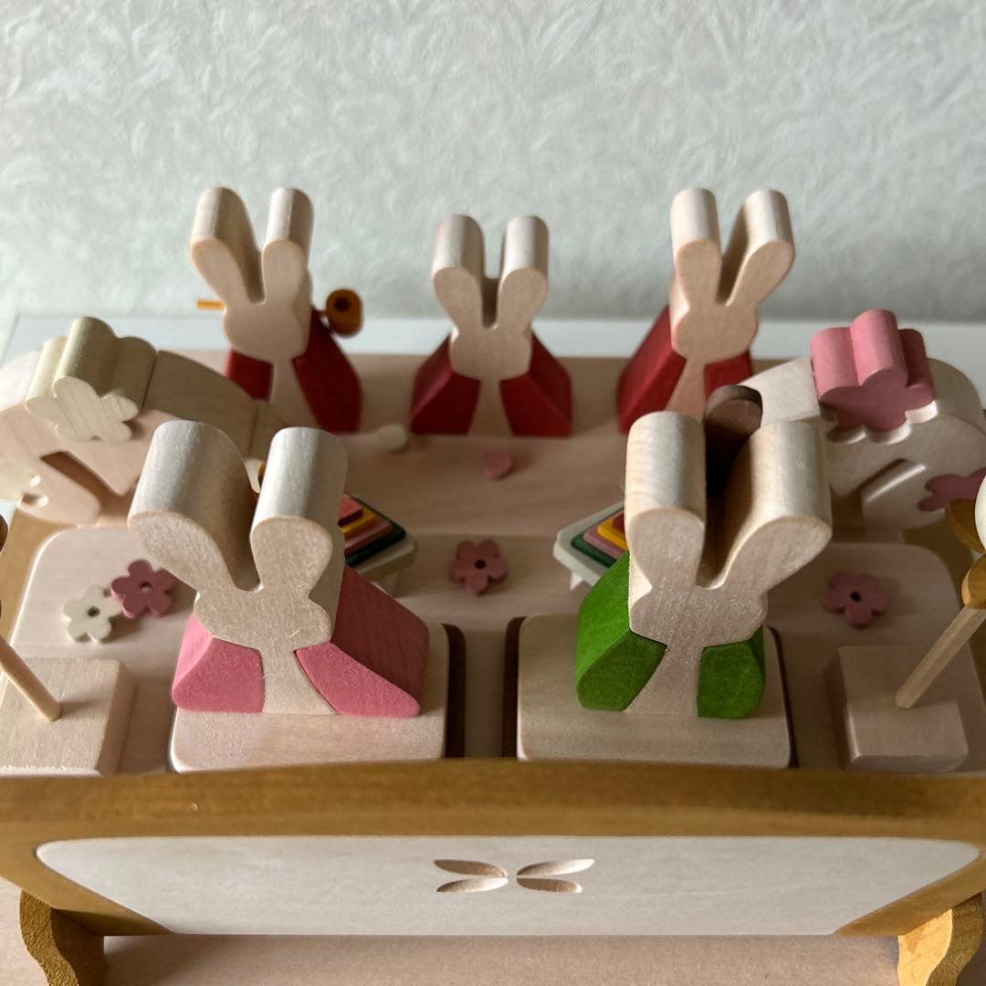 組み木ひな祭りうさぎ人形セット　ブレーメンの音楽隊
