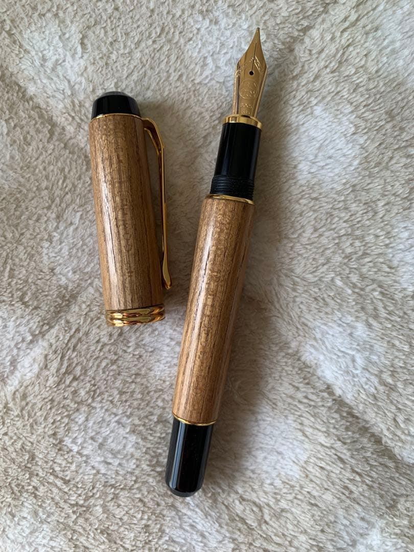 呉竹 くれ竹 夢銀河 天然木 万年筆 14K