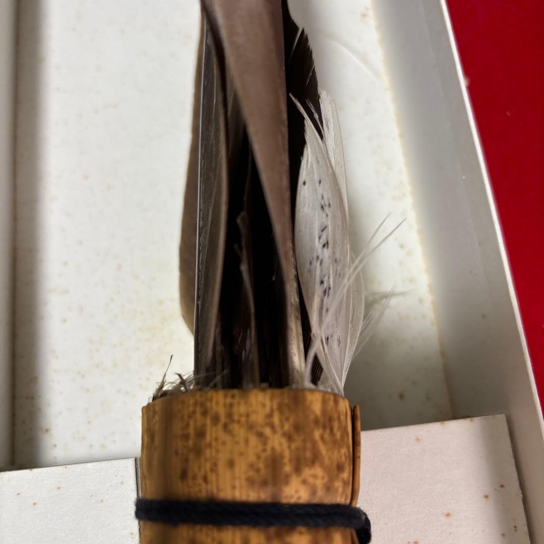 茶道具座掃　長さ49cm 茶道具『炭道具 座箒共箱長期保管品』