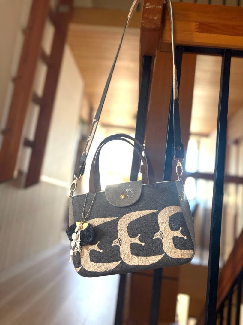 ミナペルホネン◯ハンドメイド◯2way ワッフルサンド　斜め掛けショルダー