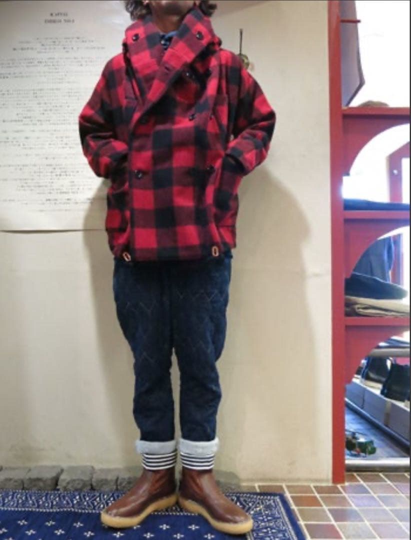 KAPITAL キャピタル ウールバッファローチェック リングコート サイズM