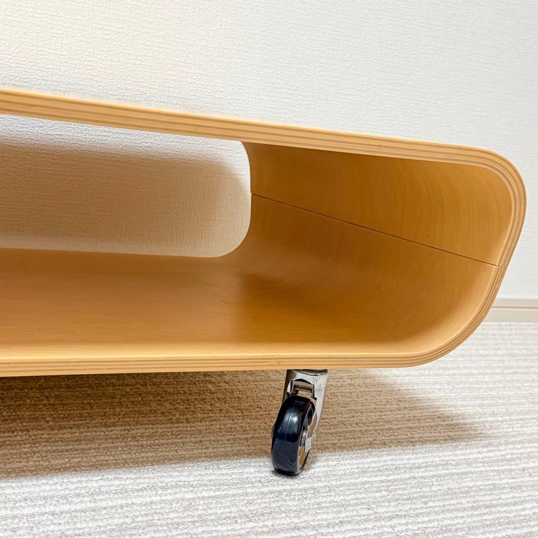 曲げ木　ローテーブル キャスター　サイドテーブル　TV台　天然木　北欧　オーク