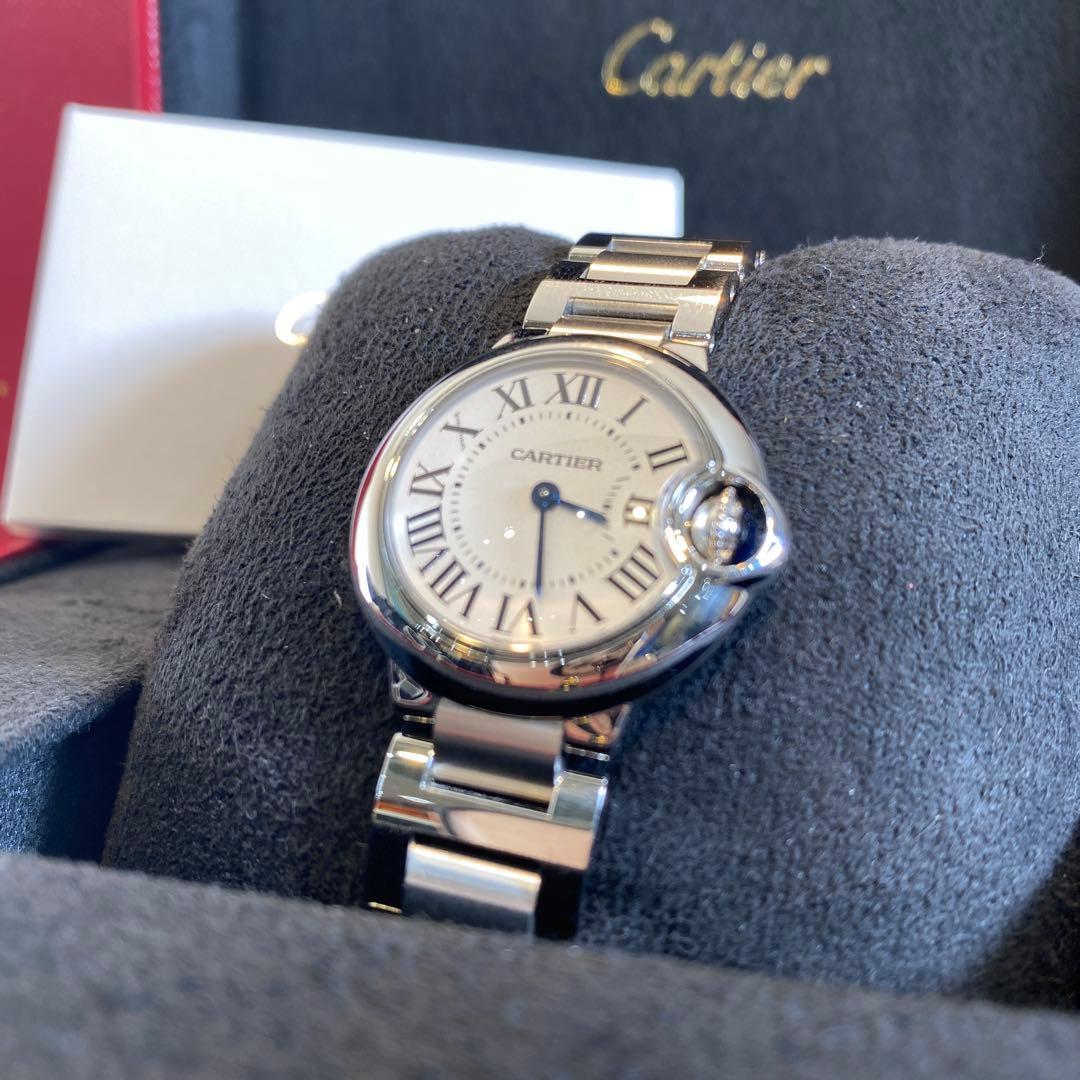 【未使用に近い】カルティエ バロンブルー　28 クオーツ　レディース時計