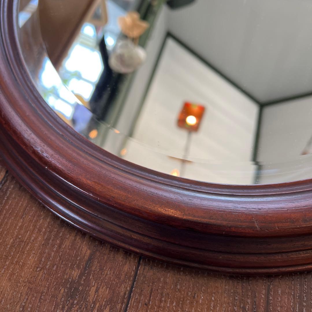 k584r121 イタリア製 クラシカルな木製ウォールミラー 壁掛け鏡 オーバル