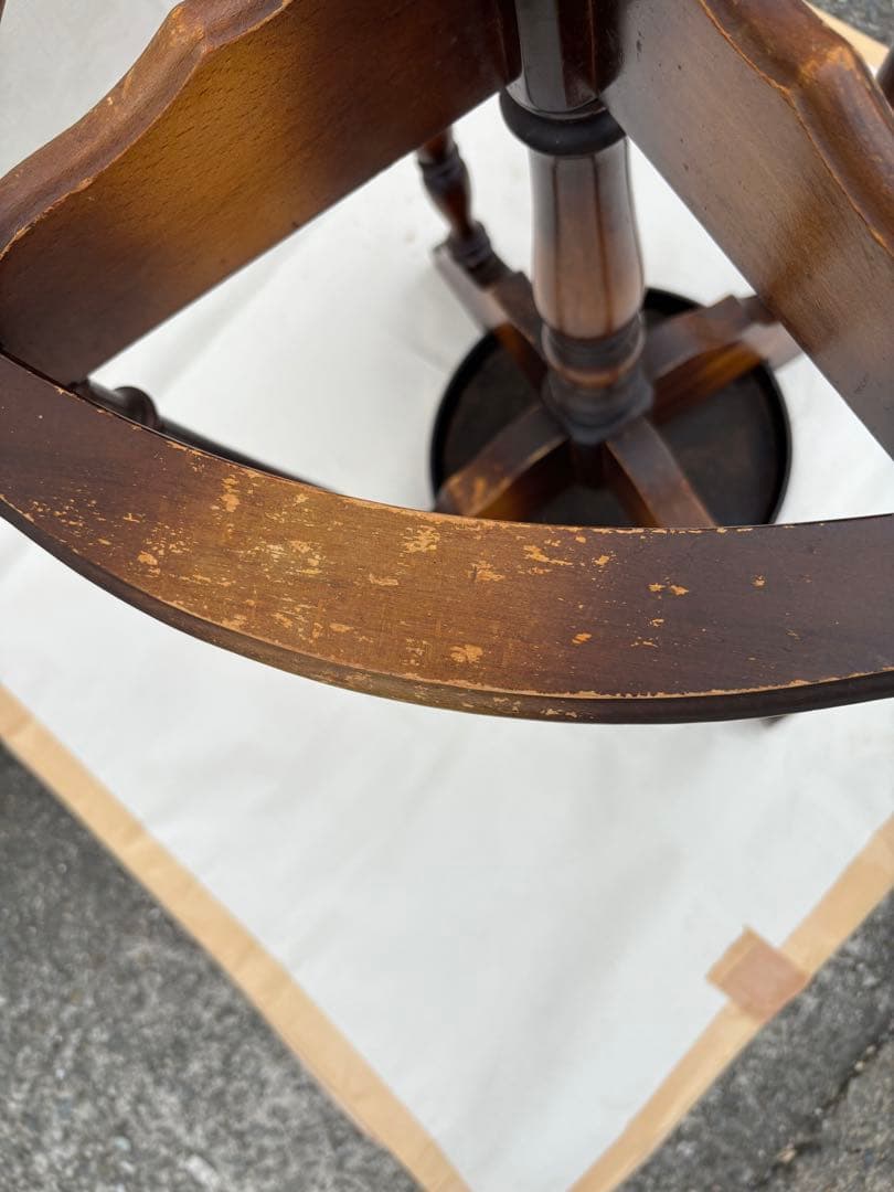 アンティーク なカリモク コロニアル　ポールハンガー　傘立て付き木製6フック