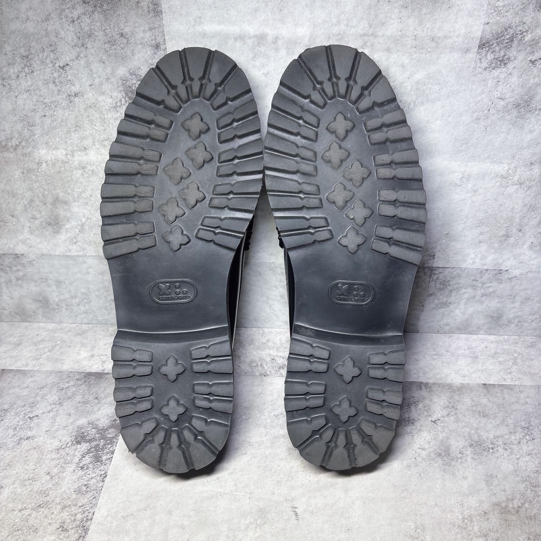 極美品 ジーエイチバス リンカーン 27.5 厚底 ビットローファー 本革 黒