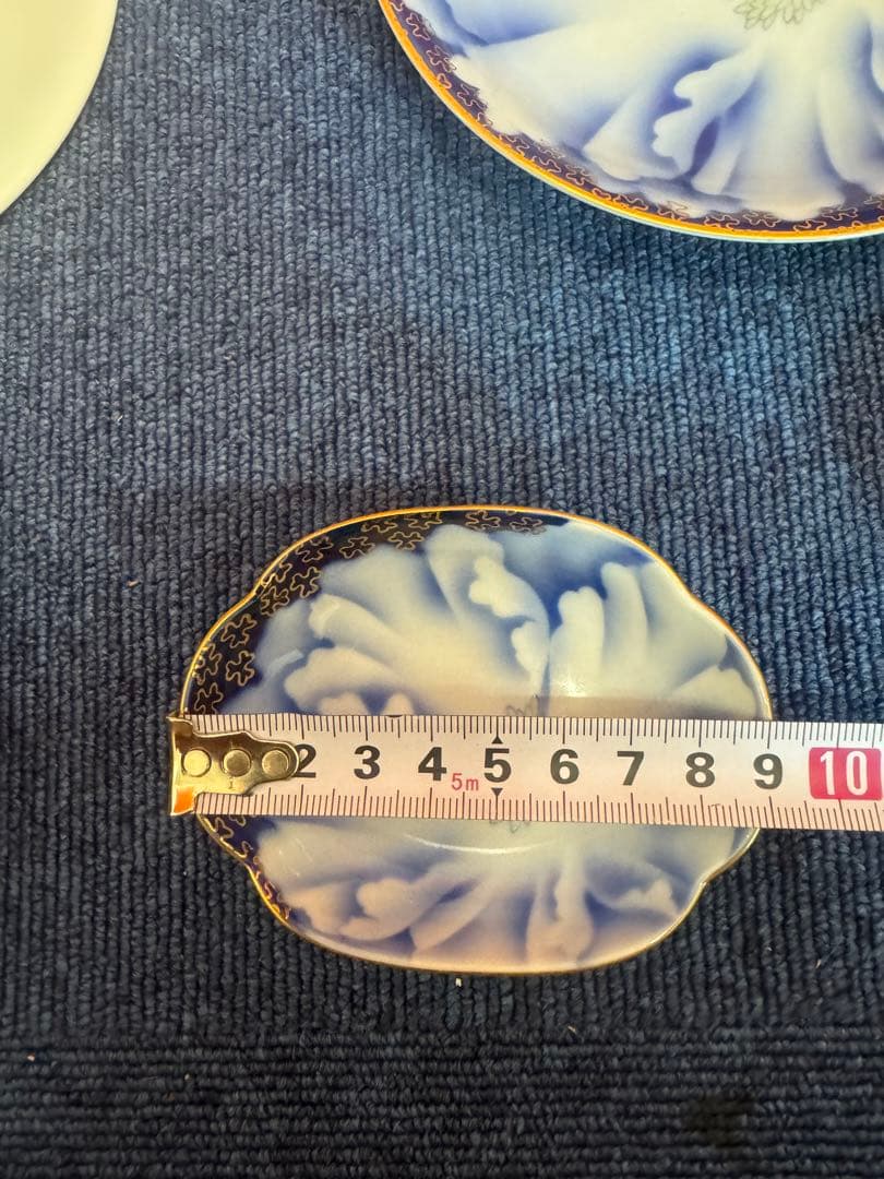 1897深川製磁　牡丹金ミル　楕円中皿2客　丸皿2客　楕円小皿4客　金彩　未使用