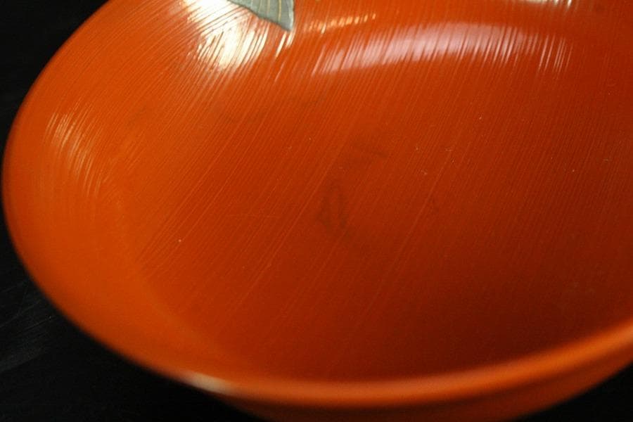 京都 象彦 造 群蝶蒔絵 朱刷毛目 小吸物椀 五客 共箱 美品(K-XA804)