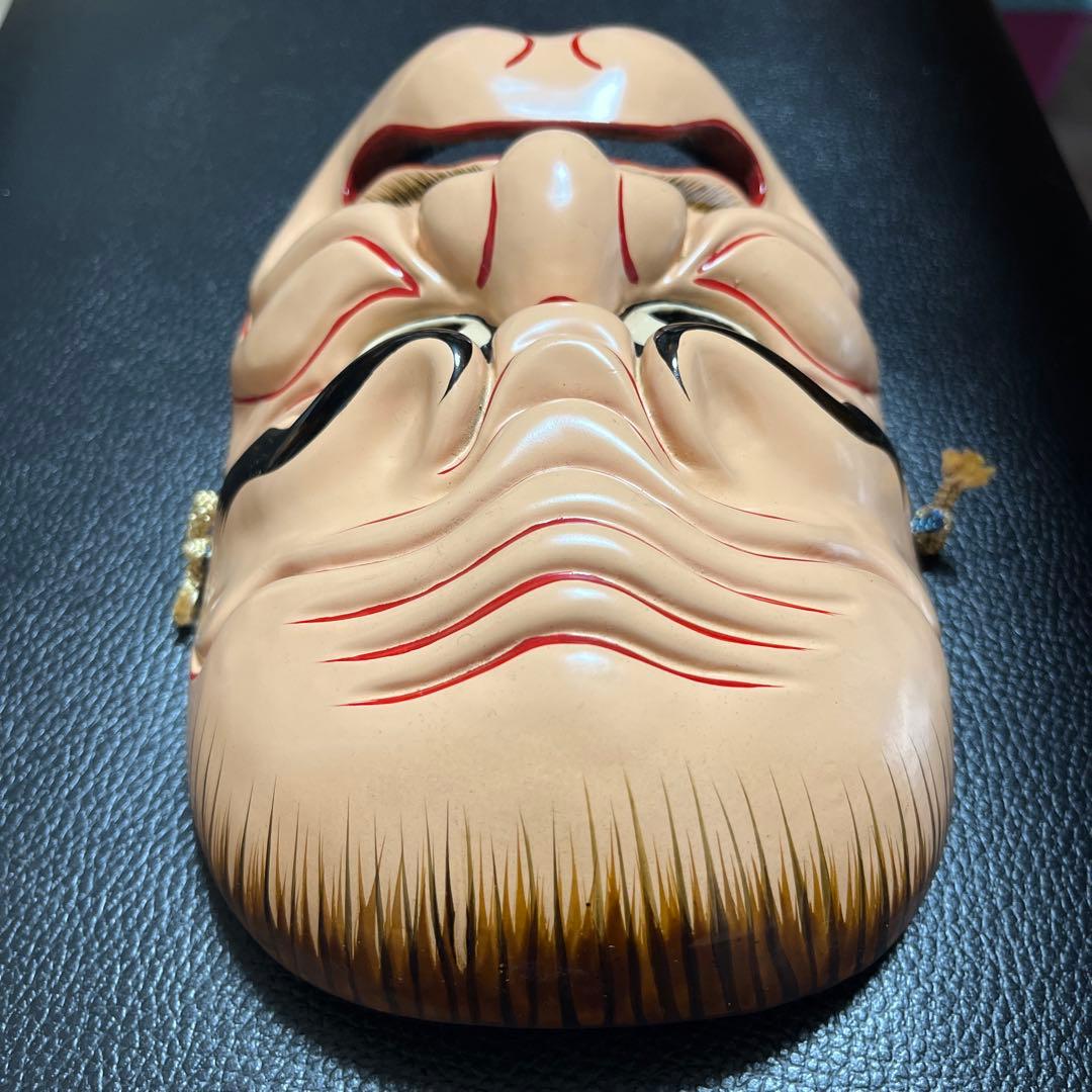 【希少 伝統工芸】備中神楽面 稲背脛命　木彫り 壁掛け 双藝社