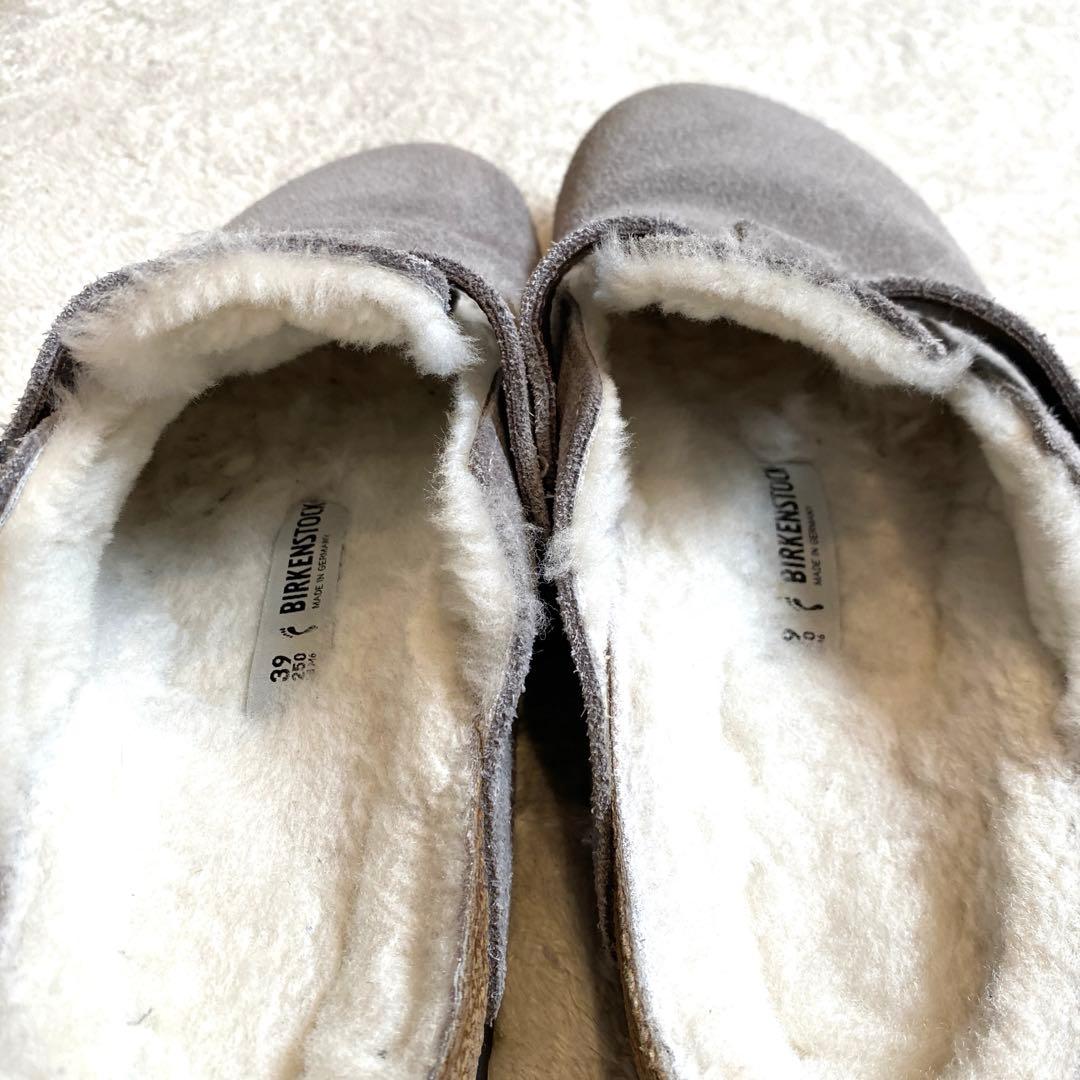 ビルケンシュトック　ボストン　シアリング　内ボア　ムートン　グレー　25cm