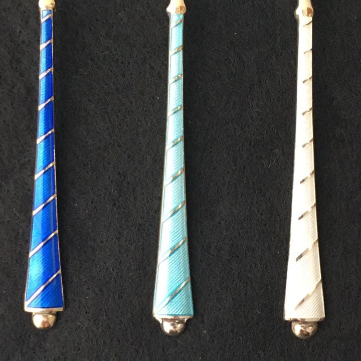 デンマークスターリングのエナメルスプーンセット　ビンテージ美品
