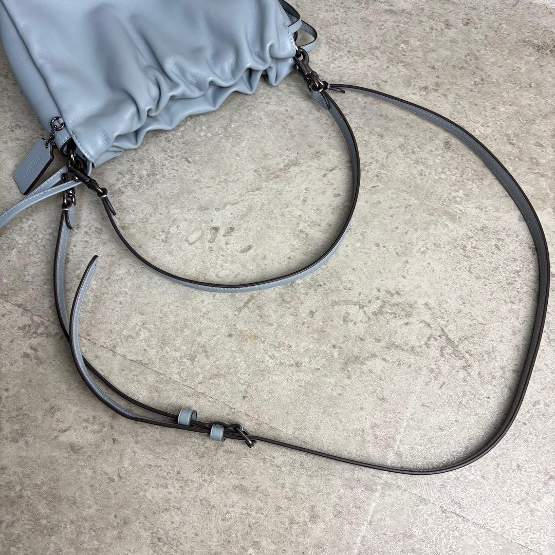 ✨未使用級✨ コーチ 2way ショルダーバッグ フェイ ドローストリング 水色