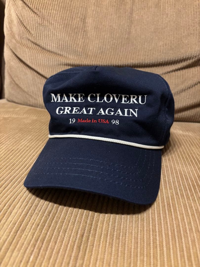 MAKE CLOVERU GREAT AGAIN キャップ　ネイビー