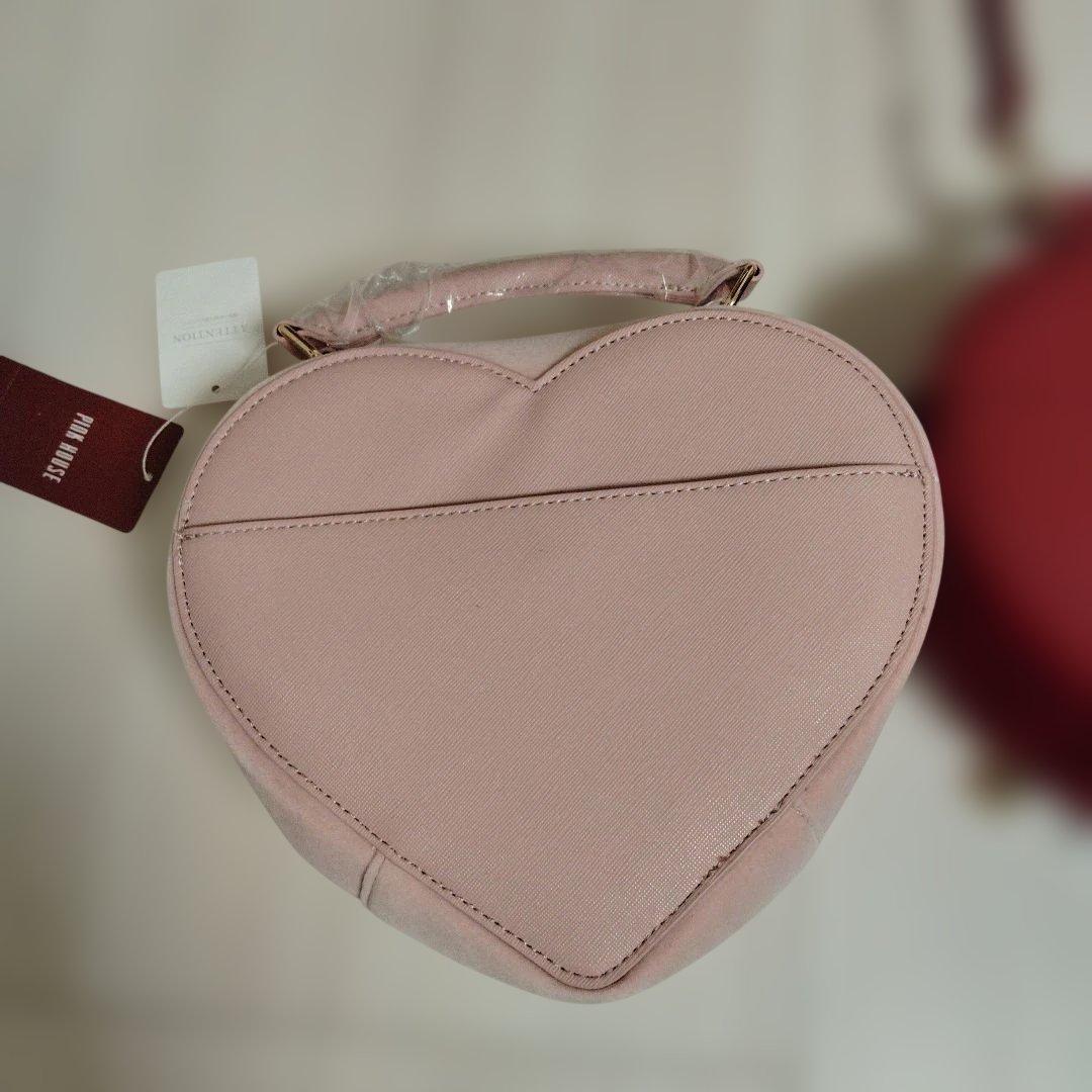 ハート型ベロアバッグ　ピンクハウス　ピンク＆レッド　2点セット