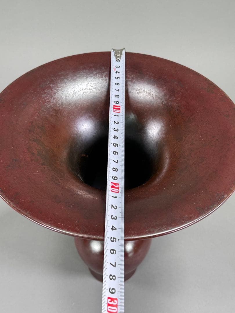 池坊　いけばな　古流　銅花器　華道具　唐銅花器　高さ25.8cm