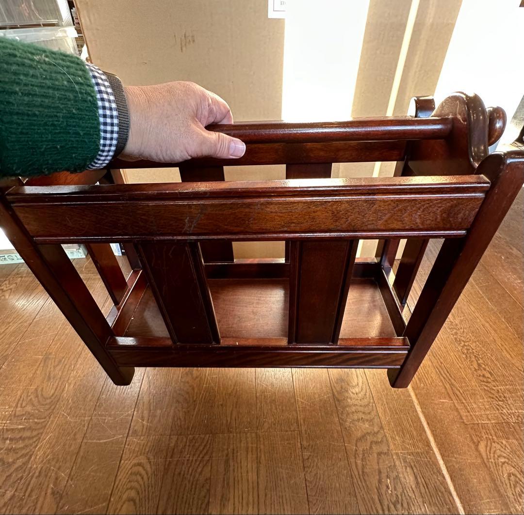 松本民芸家具　木製　C型マガジンラック みずめ桜　シール　在名