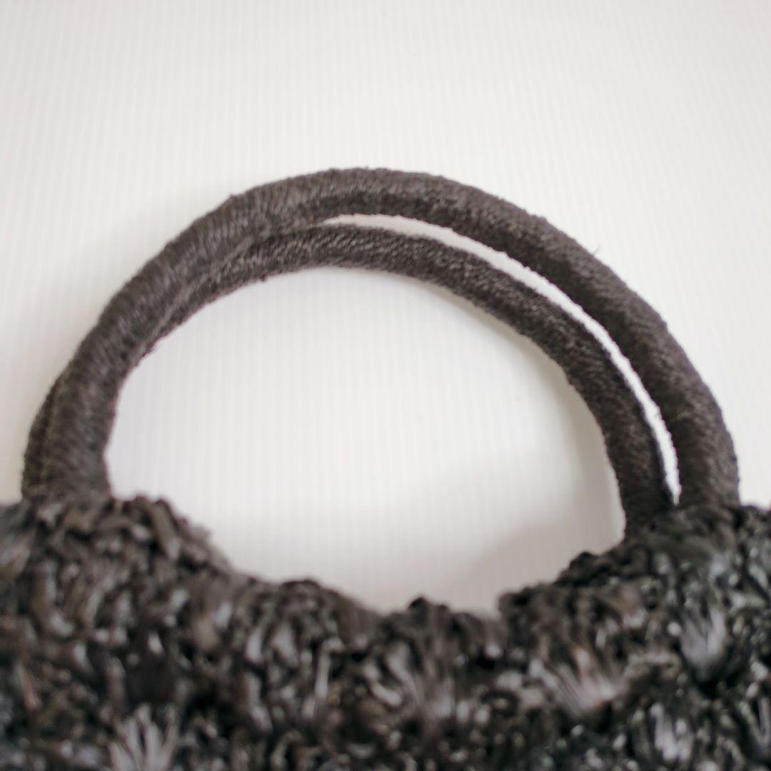 【美品】メゾンエヌアッシュパリ　ラフィア　カゴバッグ　ハンドバッグ　大容量