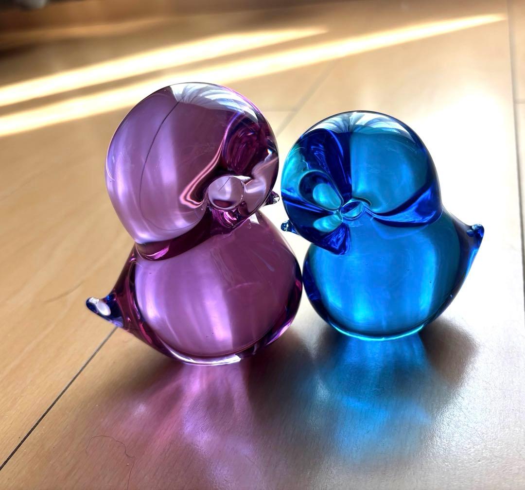 【FMkonstglasコンストグラス】ガラス製 鳥の置物 ペーパーウエイト