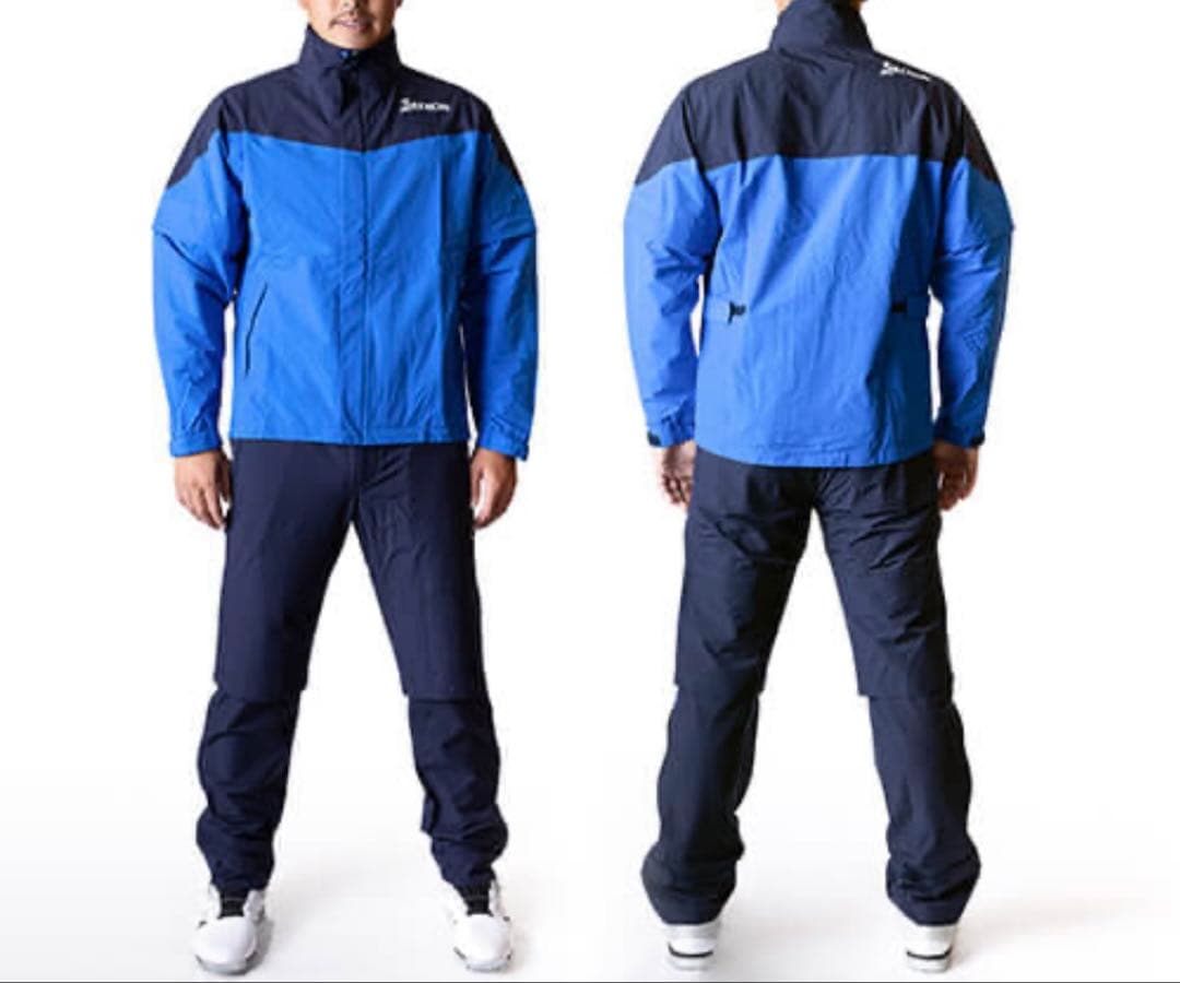 Srixon SMR1000メンズ レインウェア セットアップブルー撥水軽量