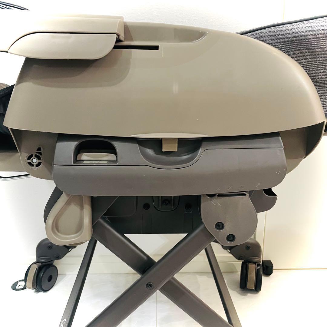 【美品】テーブル艶★コンビネムリラオートスイングBEDiLongカフェブラウン