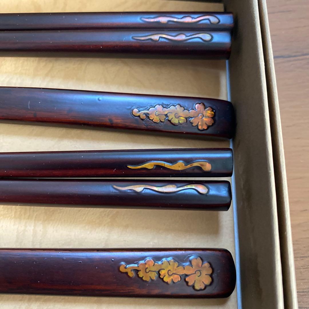 韓国　螺鈿細工　ジュエリーボックス　& 箸とスプーンのセット