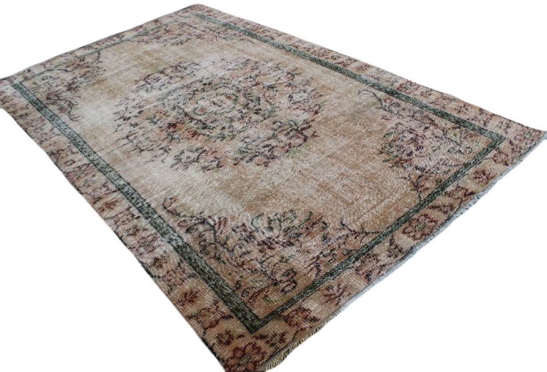 特大　超大判　カーキベージュ　　271×168 トルコヴィンテージラグ