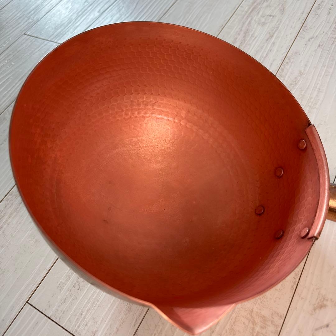 純銅鍋　片手鍋 木製ハンドル