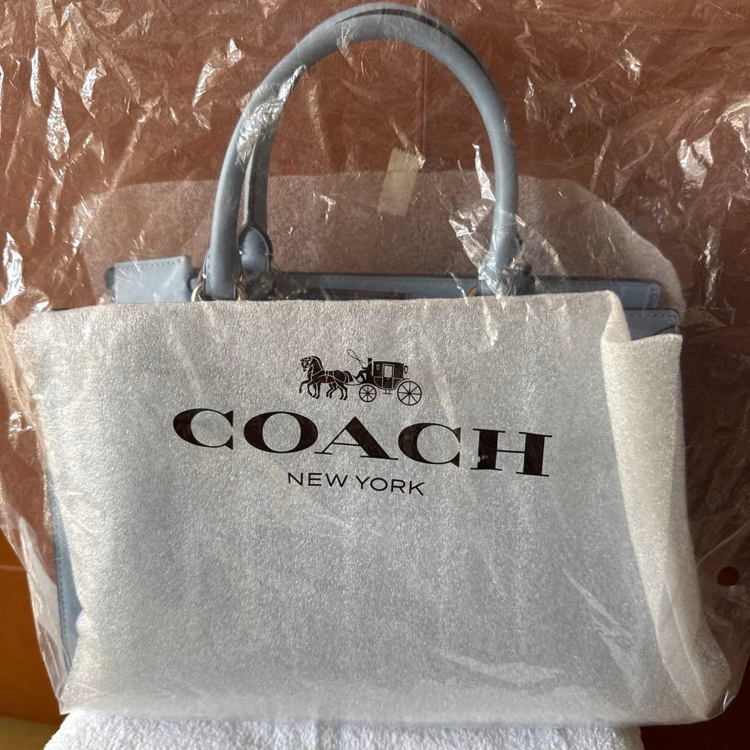COACH ブルーハンドバッグ フォーマルバッグ
