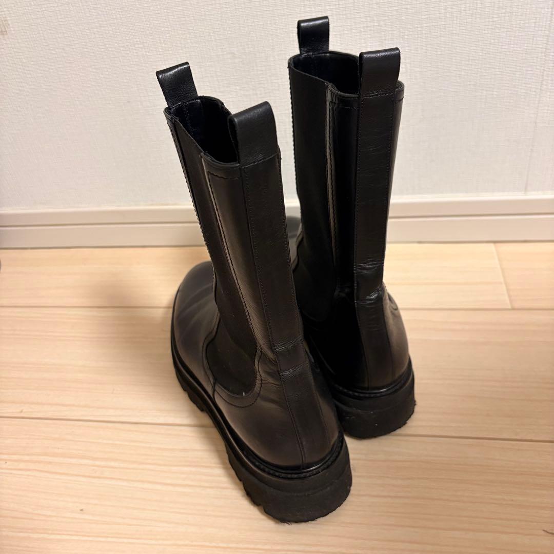 美品 パスクッチ イエナ別注 サイドゴアブーツ 39本革 軽量 厚底 黒