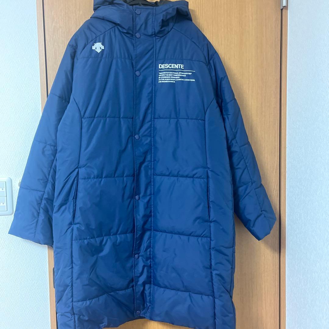 ネイビー ベンチコート フード付き