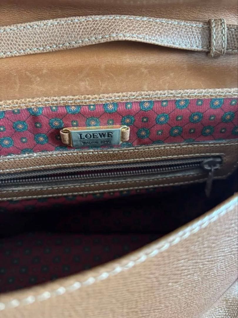 LOEWE ロエベ アナグラム レザー ハンドバッグ ショルダーバッグ　ブラウン