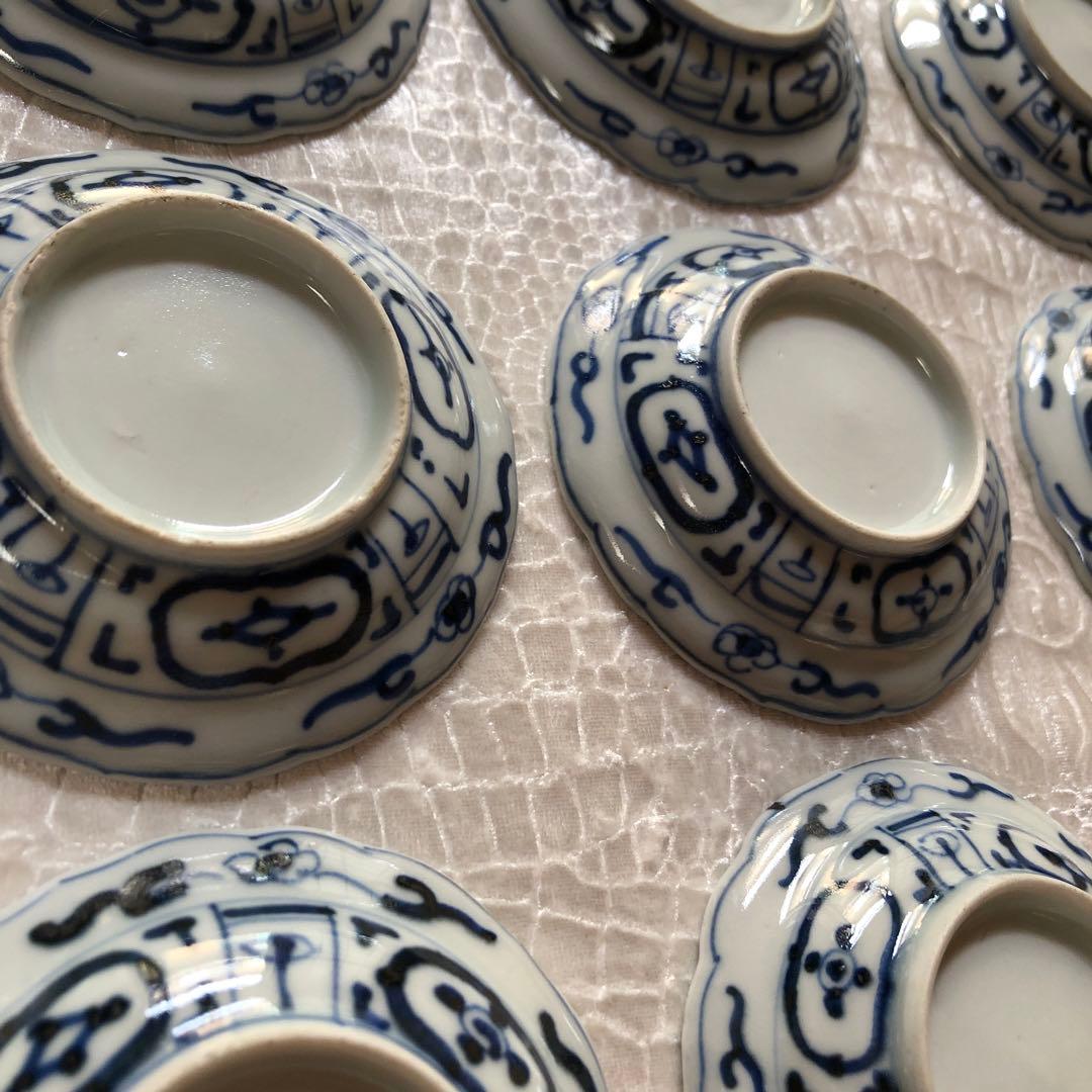 古伊万里 芙蓉手染付花鳥図手塩皿20枚　文化文政期