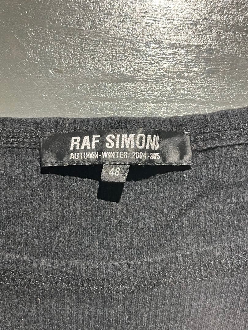 RAF SIMONSラフシモンズ 04-05AW wave期ポケット付リブニット