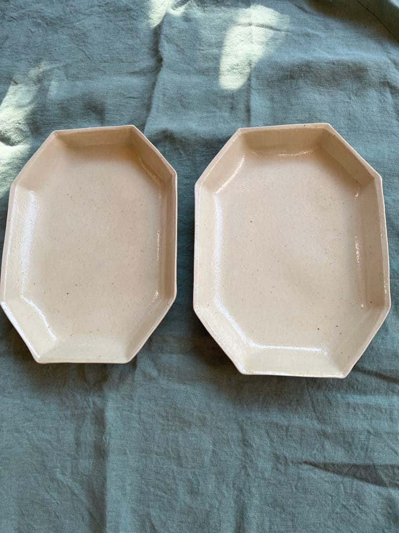 原田七重　八角皿2枚セット