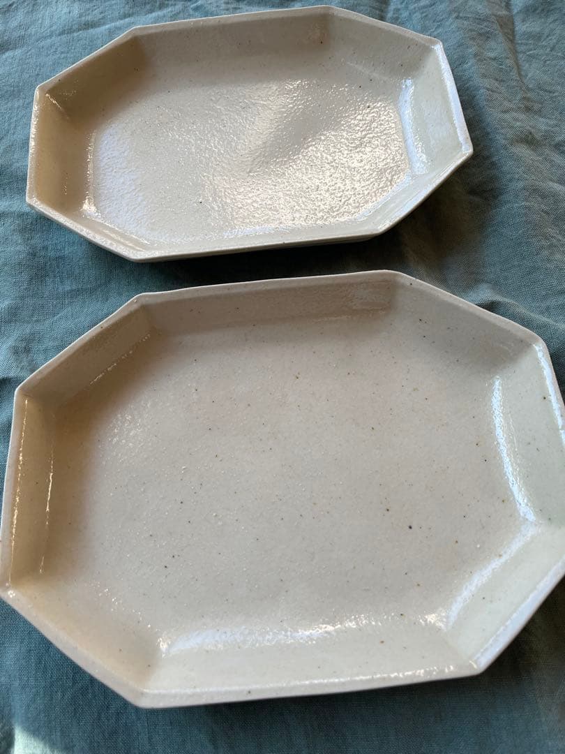 原田七重　八角皿2枚セット