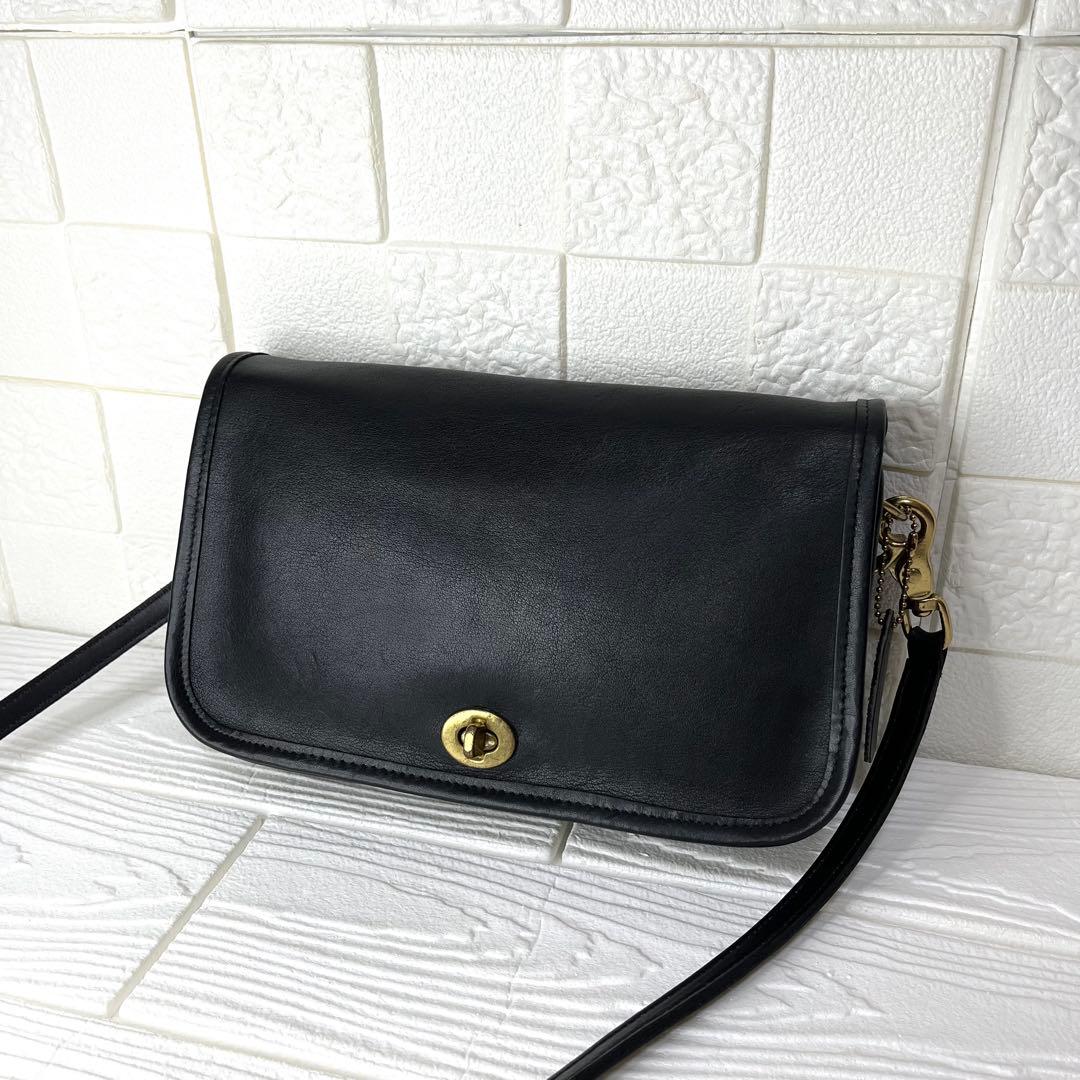 ✨極美品✨☘️COACH☘️✨ショルダーバッグ✨グラブタンレザー✨USA製✨ブラック