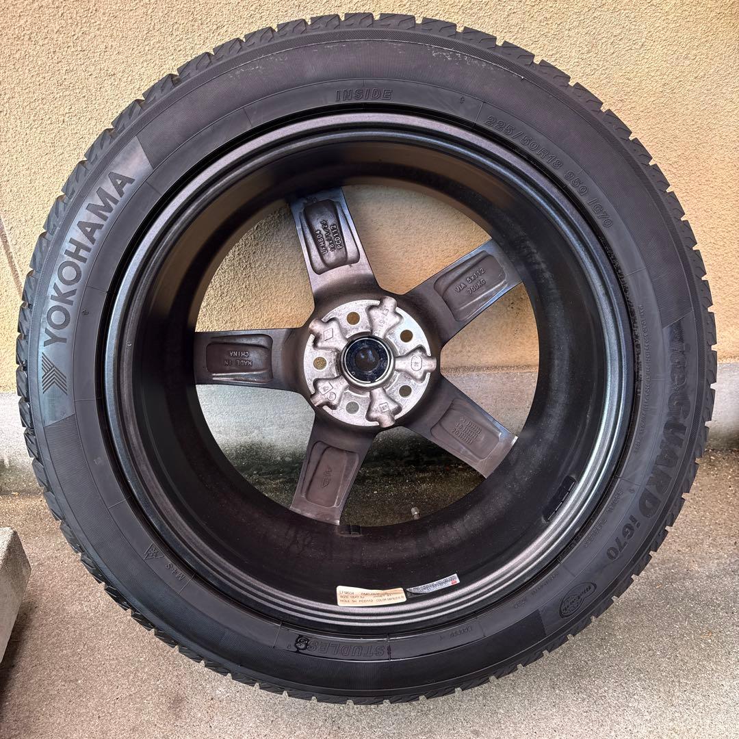 【 X1 f48】RMP 5スポークホイールスタッドレスタイヤ18インチ