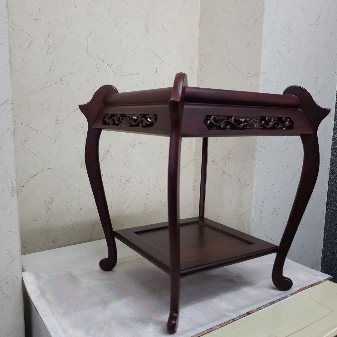 Ｂフライデー蔵出し特価　本紫檀猫足2段花台高さ３５cm幅３１cm