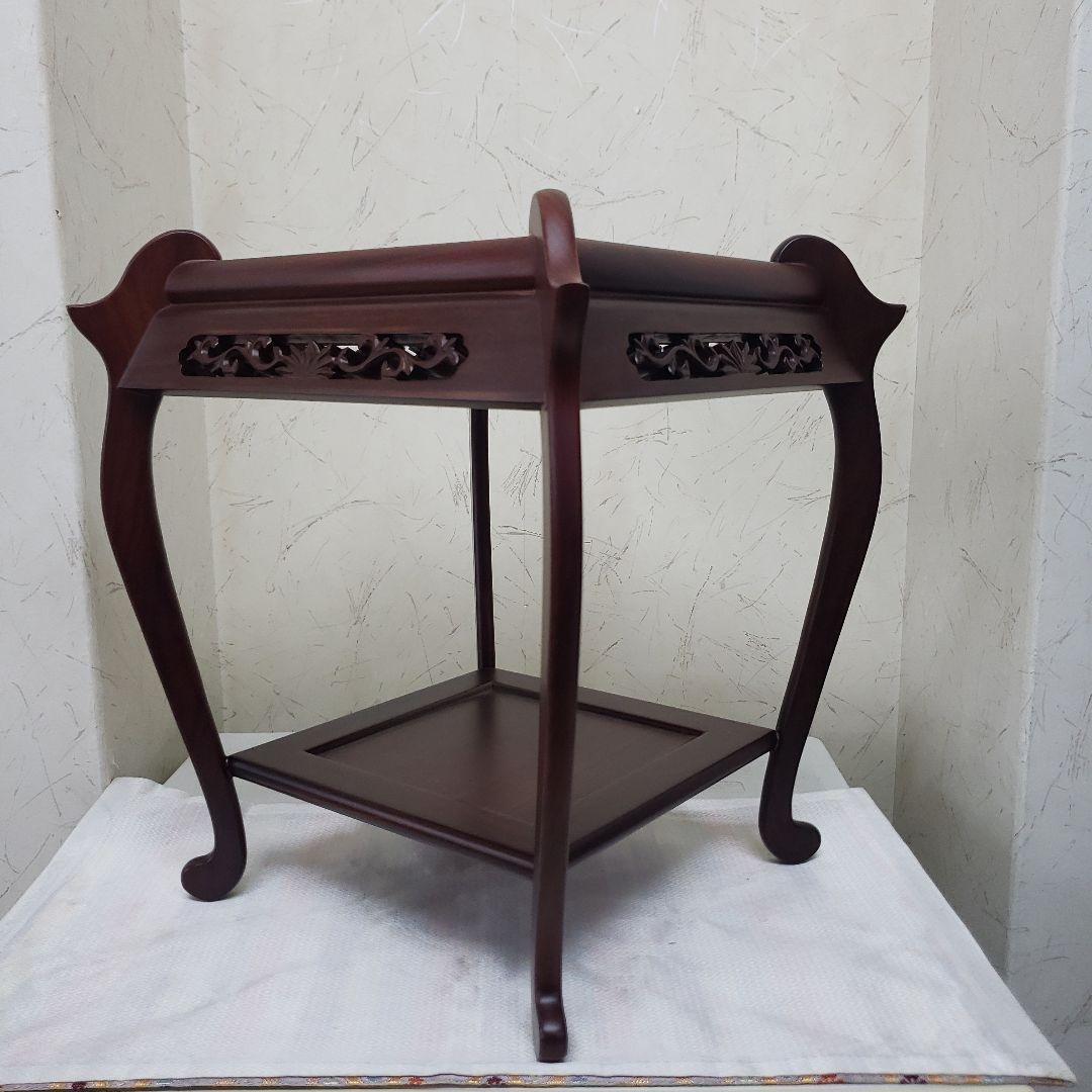 Ｂフライデー蔵出し特価　本紫檀猫足2段花台高さ３５cm幅３１cm