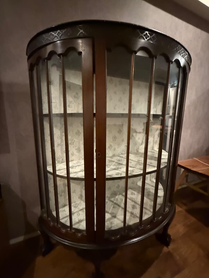 1890年代イギリス製アンティーク　ヴィクトリアン　ウォルナット　キャビネット