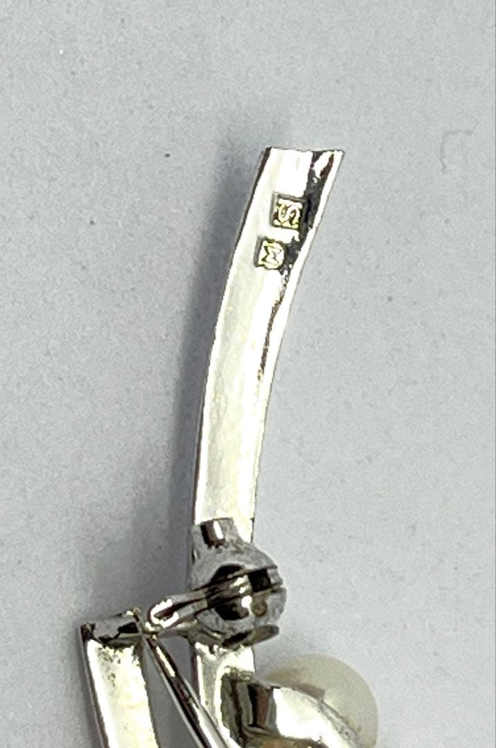 りりおん MIKIMOTO ミキモト　シルバーパールリボン　ブローチ