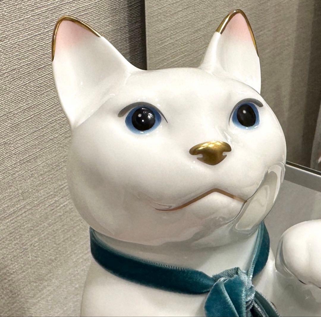ノリタケ　置物 招き猫(大) アラベスク