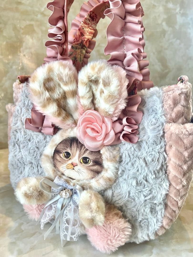 あ*き様 コヤンイサムチョン　ショルダー付きサイドポケットファーバッグ　サバ猫ち